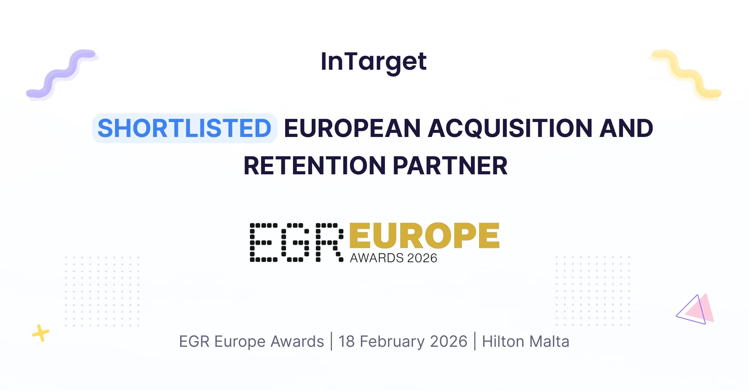 InTarget Shortlisted for EGR Europe Awards 2026